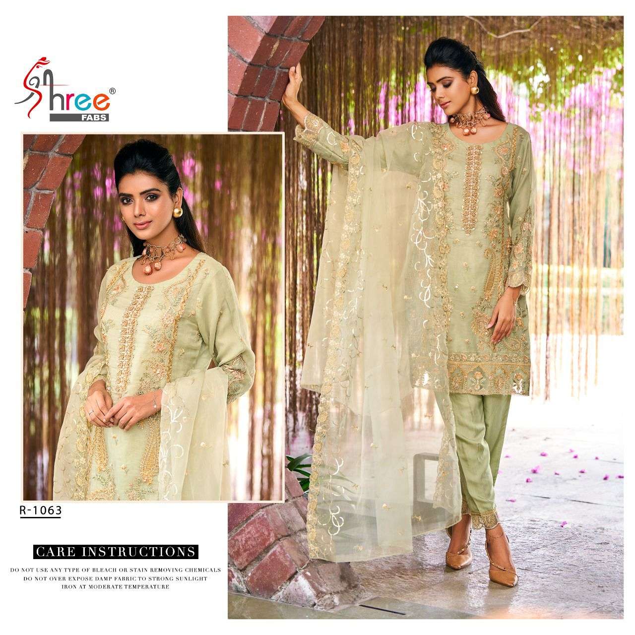 R-1063 HIT DESIGN BY SHREE FABS ORGANZA HEAVY EMBROIDERY PAKISTANI STITCHED DRESS