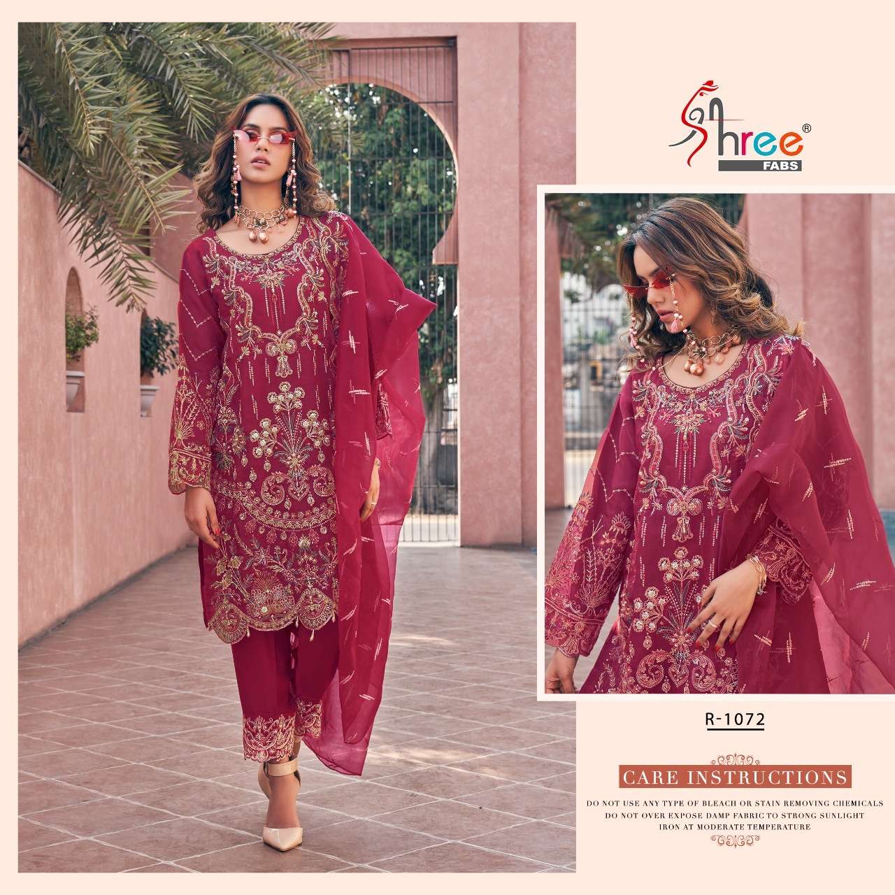 R-1072 HIT DESIGN BY SHREE FABS ORGANZA EMBROIDERY PAKISTANI STITCHED DRESS