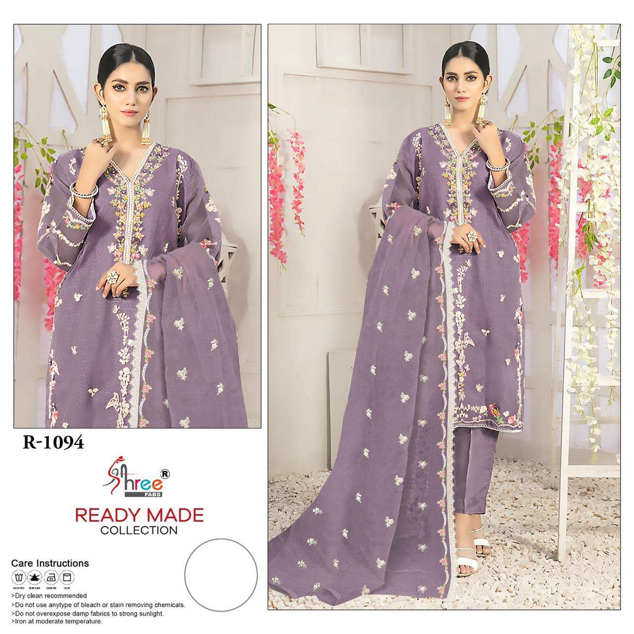 R-1094 HIT DESIGN BY SHREE FABS ORGANZA EMBROIDERY STITCHED PAKISTANI DRESS