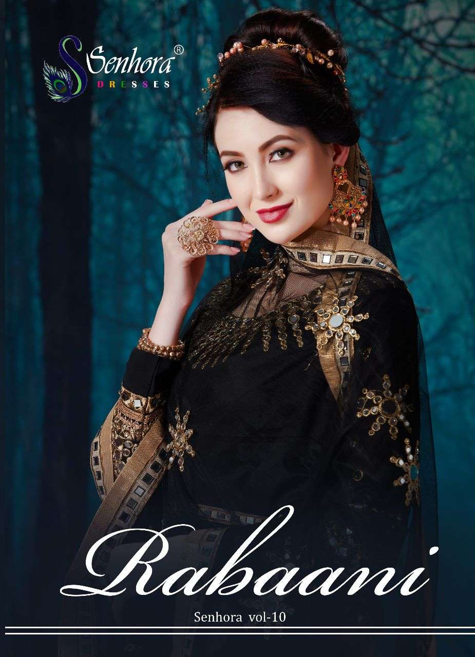 RABAANI BY SENHORA 10001 TO 10010 SERIES PURE GEORGETTE HEAVY WORK ANARKALI DRESSES