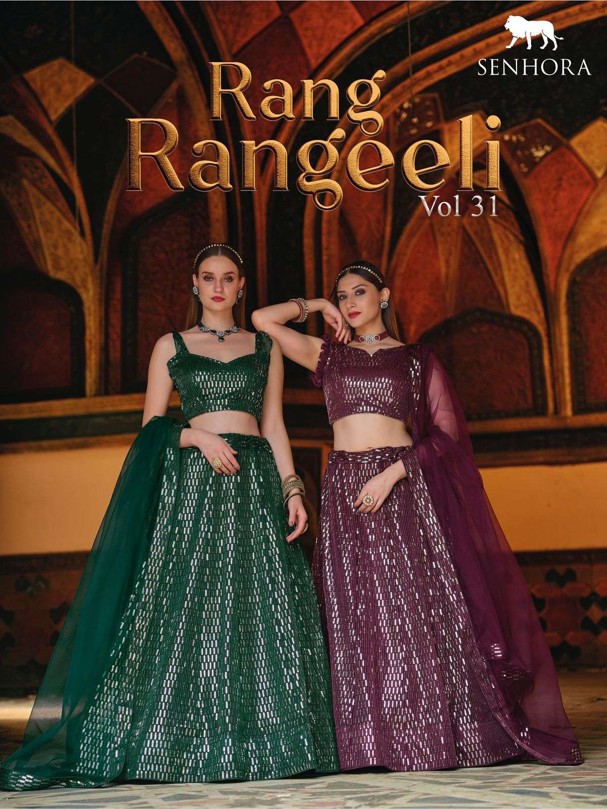 RANG RANGEELI VOL-31 BY SENHORA 2037 TO 2040 SERIES PURE BUTTERFLY SEQUENCE WORK LEHENGAS