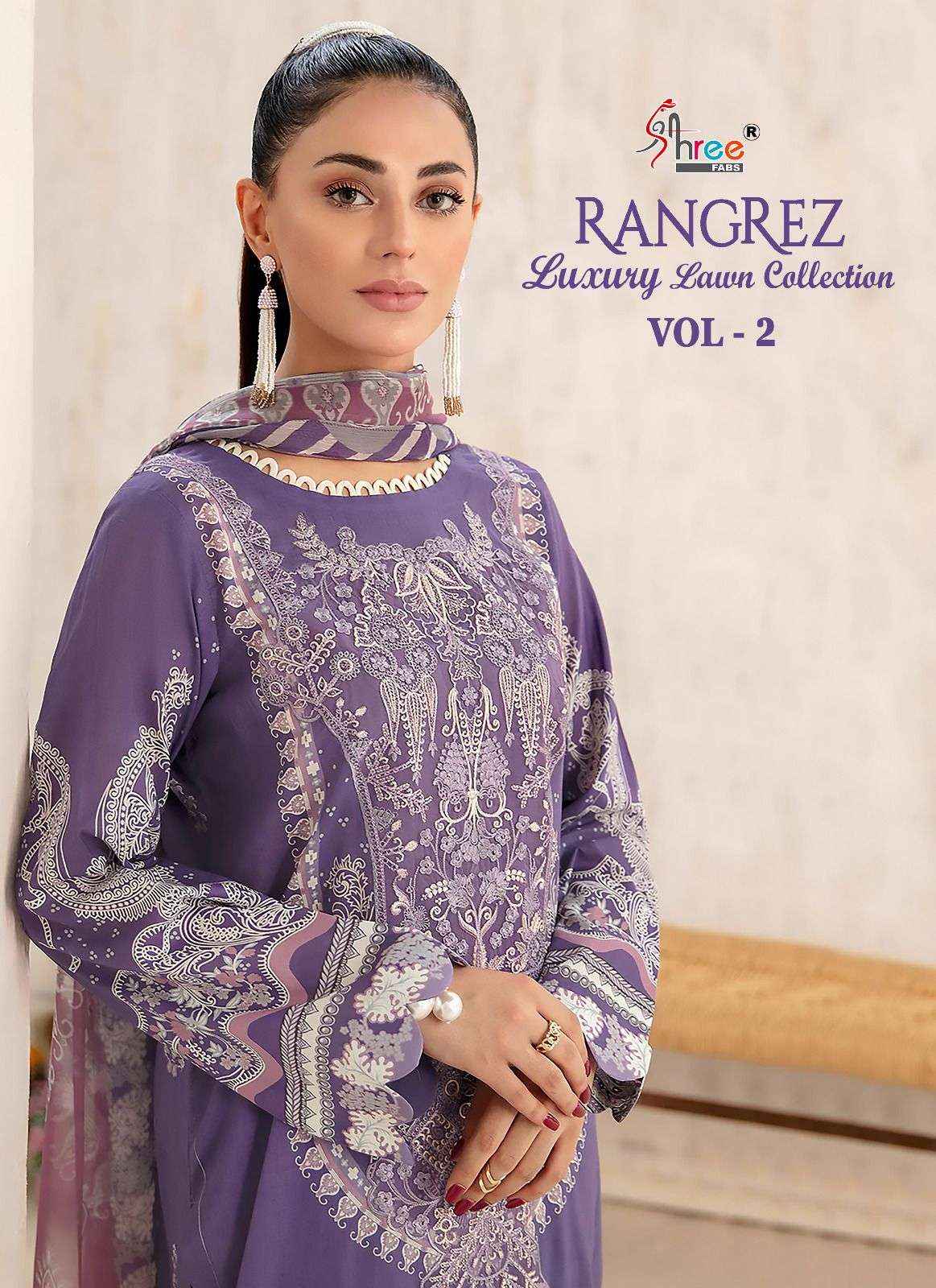 RANGREZ LUXURY LAWN COLLECTION VOL-2 BY SHREE FABS 2567 TO 2574 SERIES COTTON PAKISTANI DRESSES