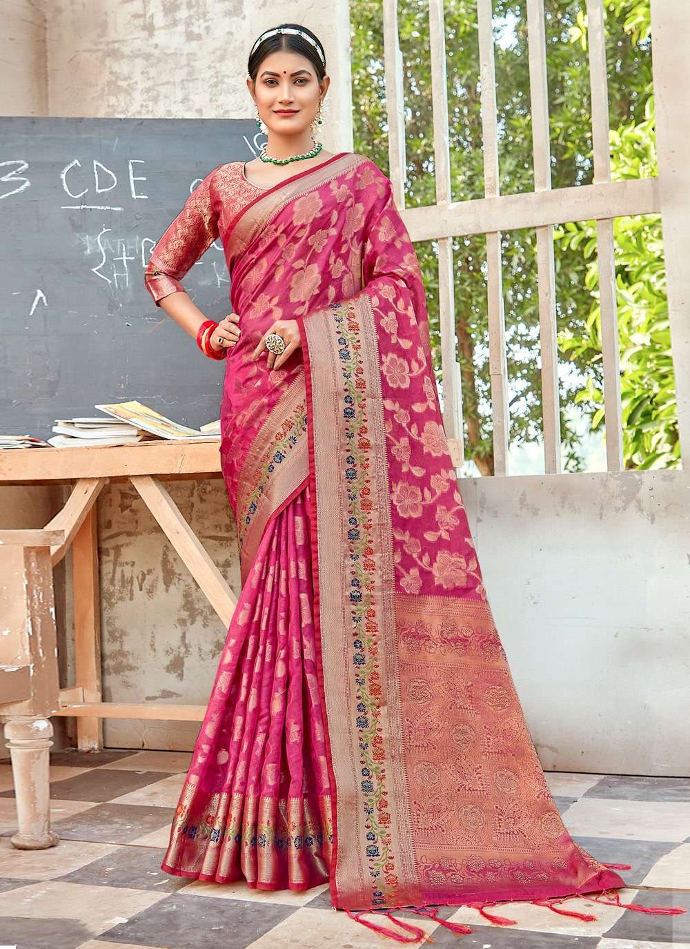 RASHMIK BY BUAWAT 1001 TO 1006 SERIES ORGANZA SILK WORK SAREES