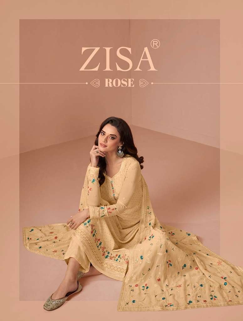 ROSE BY ZISA 14331 TO 14336 SERIES FAUX GEORGETTE EMBROIDERY WORK DRESSES