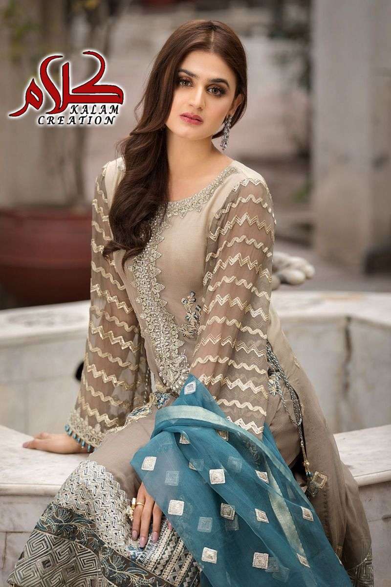 S-1003 HIT DESIGN BY KALAM CREATION FAUX GEORGETTE EMBROIDERY PAKISTANI DRESS