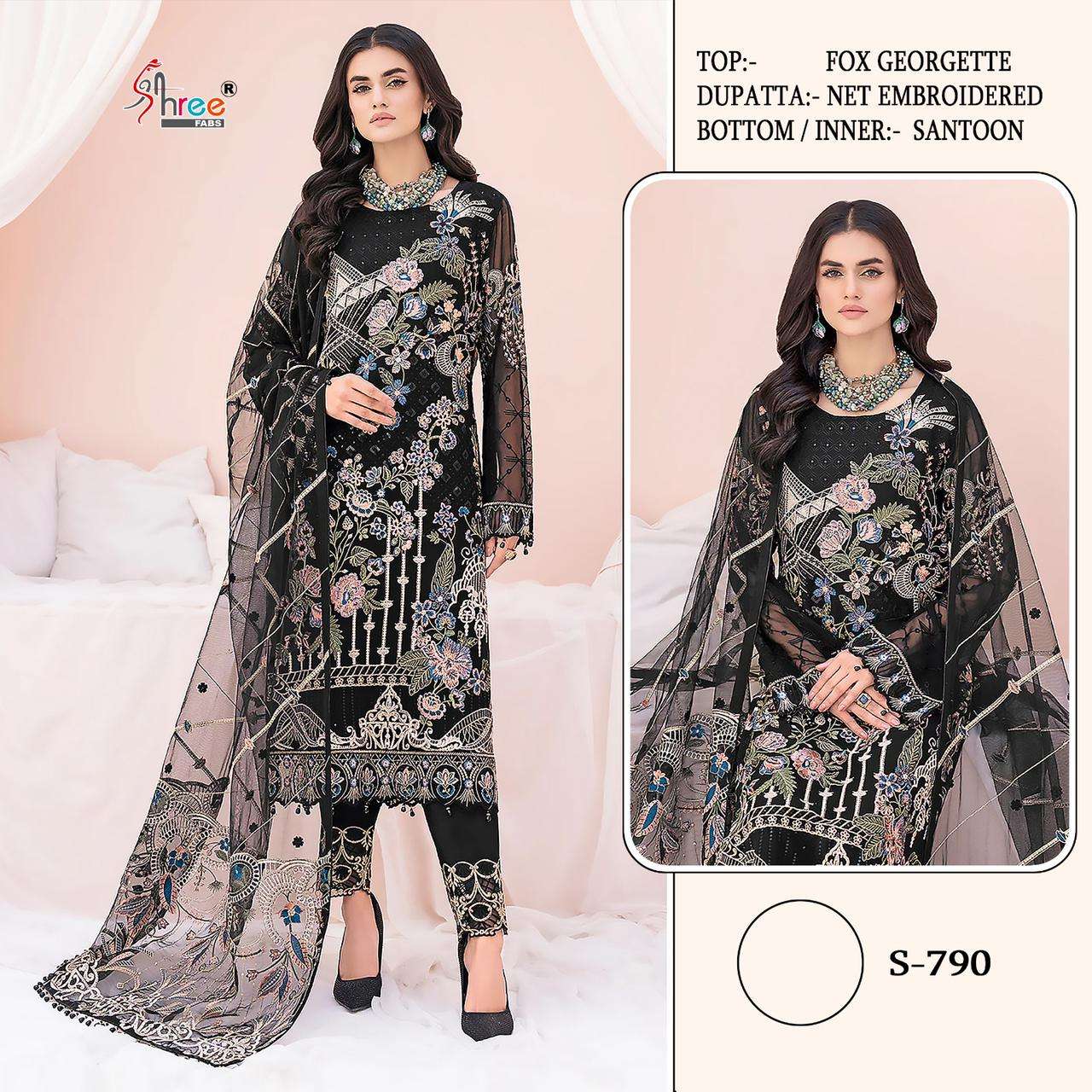 S-790 HIT DESIGN BY SHREE FABS FAUX GEORGETTE EMBROIDERY PAKISTANI DRESS