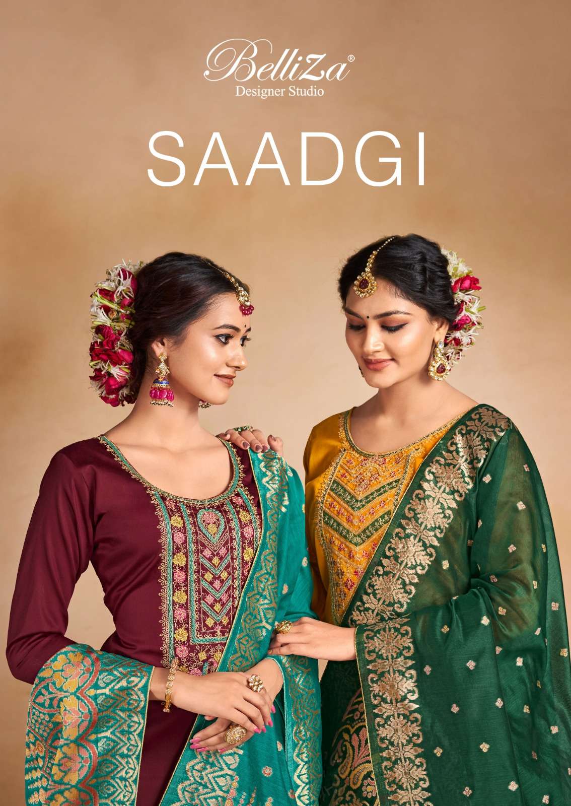 SAADGI BY BELLIZA 771-001 TO 771-008 SERIES HEAVY JAM COTTON EMBROIDERY DRESSES