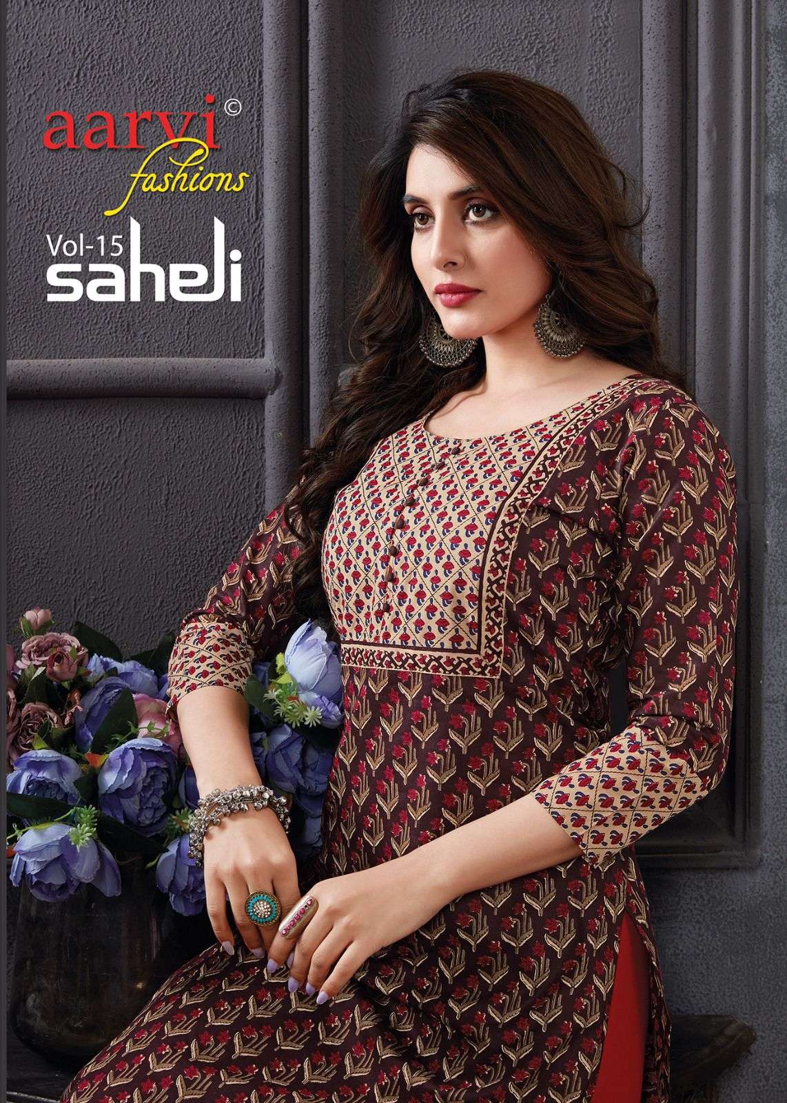 SAHELI VOL-15 BY AARVI FASHION 2501 TO 2515 SERIES PURE COTTON PRINT KURTIS