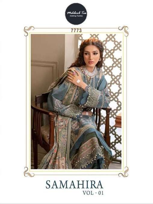 SAMAHIRA VOL-1 BY MEHBOOB TEX 1039 TO 1040 SERIES PURE COTTON PRINT EMBROIDERY DRESSES