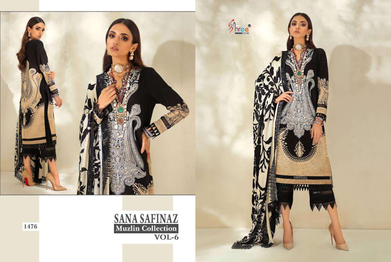 SANA SAFINAZ 1476 HIT DESIGN BY SHREE FABS JAM COTTON EMBROIDERY PAKISTANI DRESS