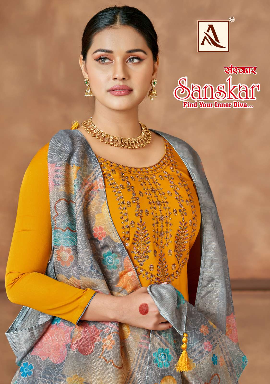 SANSKAR BY ALOK SUIT 1180-001 TO 1180-006 SERIES ZAM COTTON EMBROIDERY DRESSES