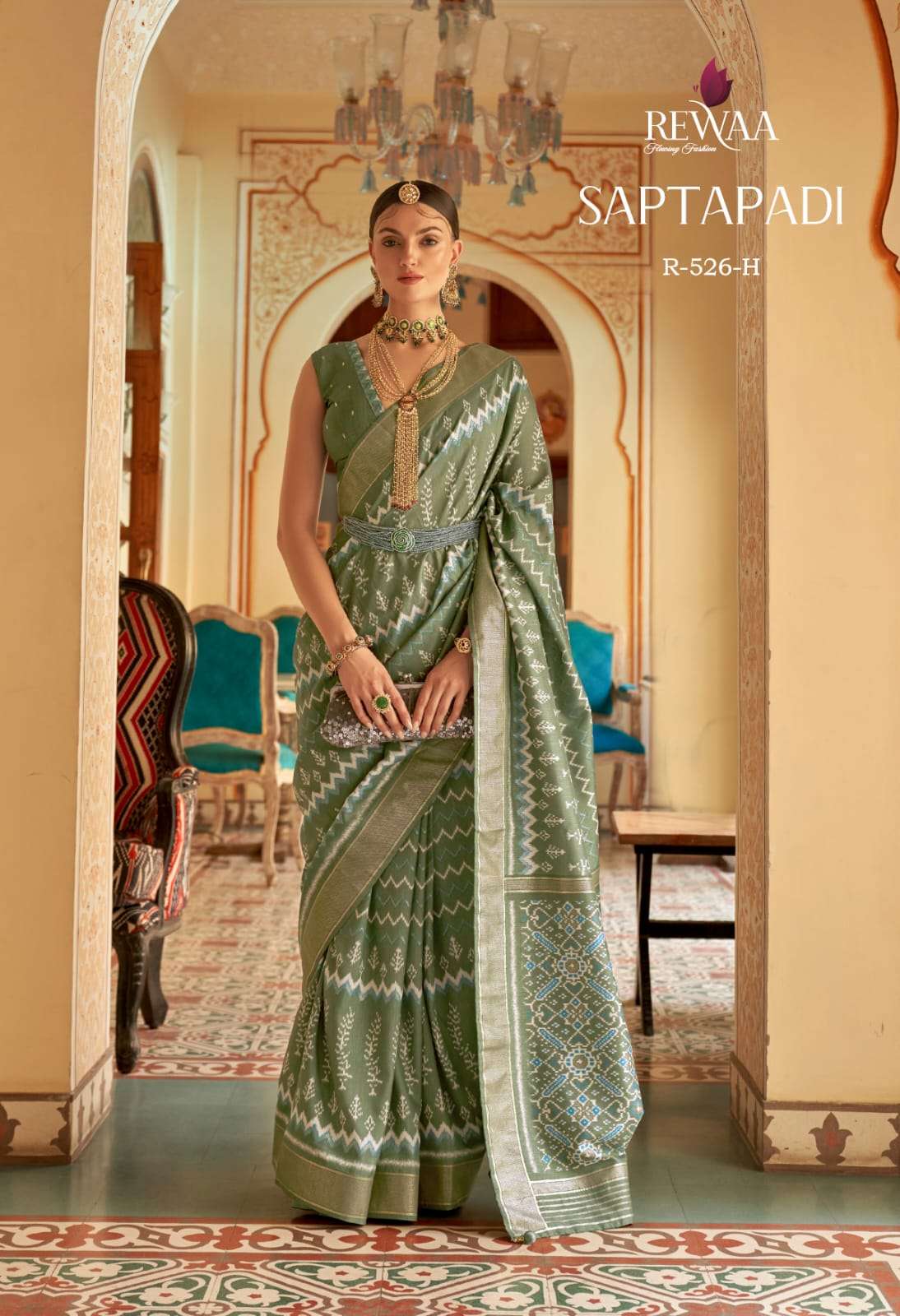 SAPTAPADI BY REWAA 526 TO 526-H SERIES SMOOTH PATOLA DOLA SILK SAREES