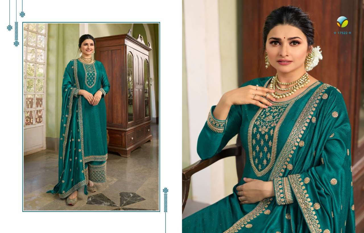 SHAHEEN VOL-2 HITLIST BY VINAY FASHION 17522 TO 17527 SERIES SILK GEORGETTE WORK DRESSES