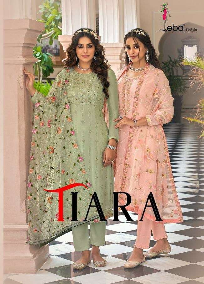 TIARA BY EBA LIFESTYLE 1495 TO 1498 SERIES FAUX GEORGETTE EMBROIDERY STITCHED DRESSES