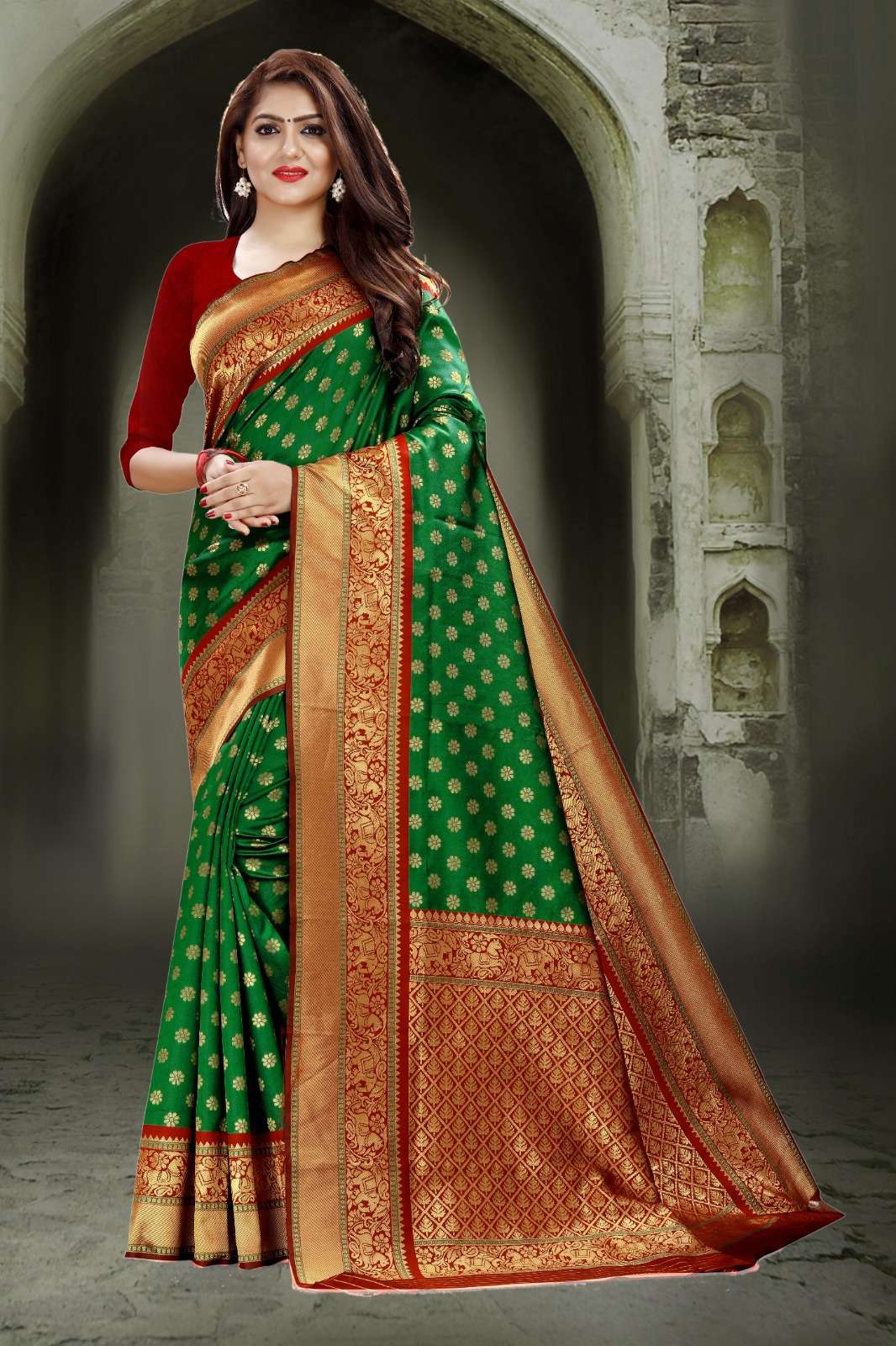 VRATI-108 BY AQSAWHOLESALE KANCHIPURAM SILK WORK SAREE