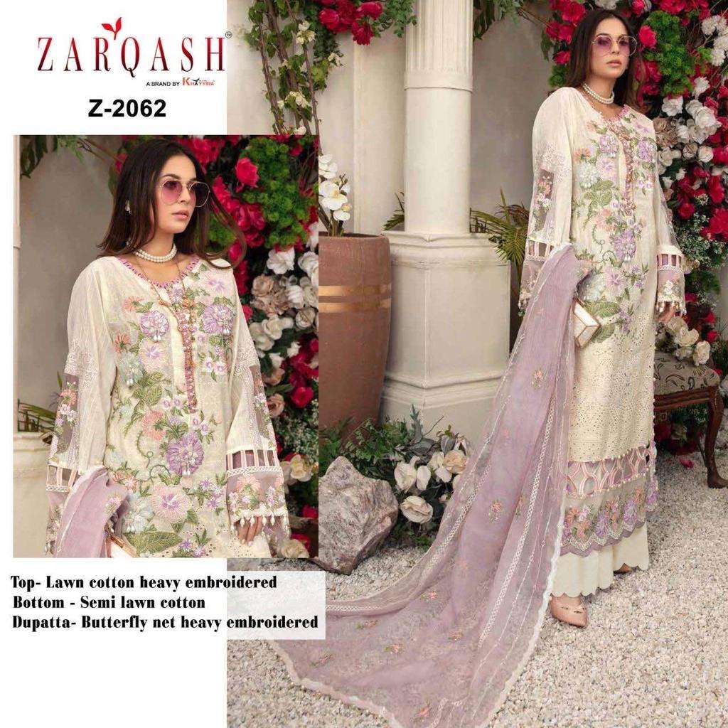 Z-2062 HIT DESIGN BY ZARQASH RAYON COTTON HEAVY EMBROIDERY PAKISTANI DRESS