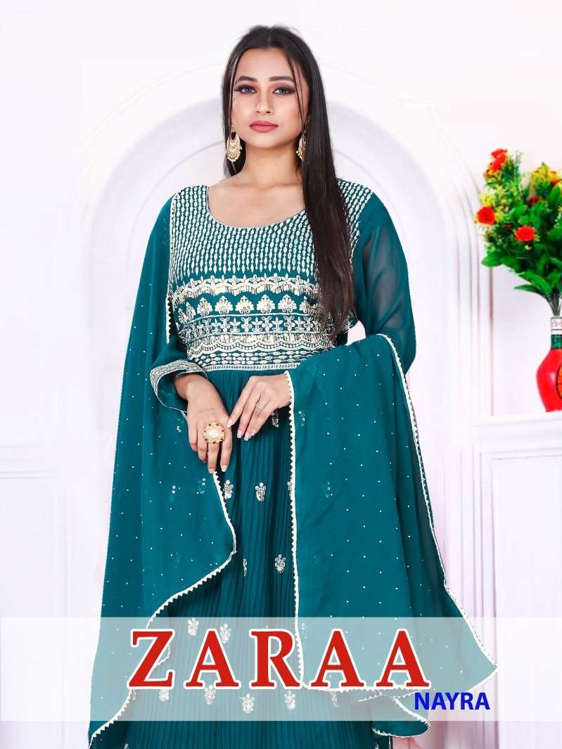 ZARAA NAYRA BY AQSAWHOLESALE 1001 TO 1004 SERIES BLOOMING GEORGETTE WORK DRESSES