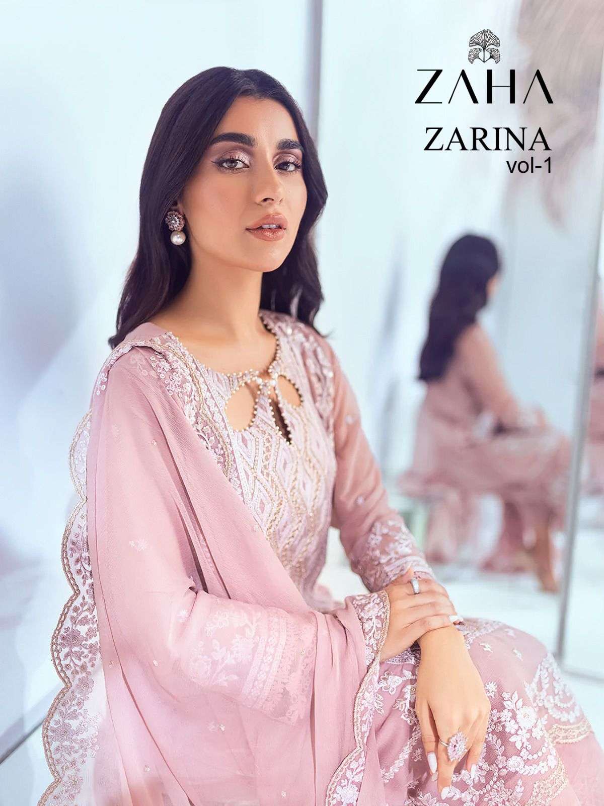 ZARINA VOL-1 BY ZAHA 10103 TO 10106 SERIES GEORGETTE HEAVY EMBROIDERY PAKISTANI DRESSES