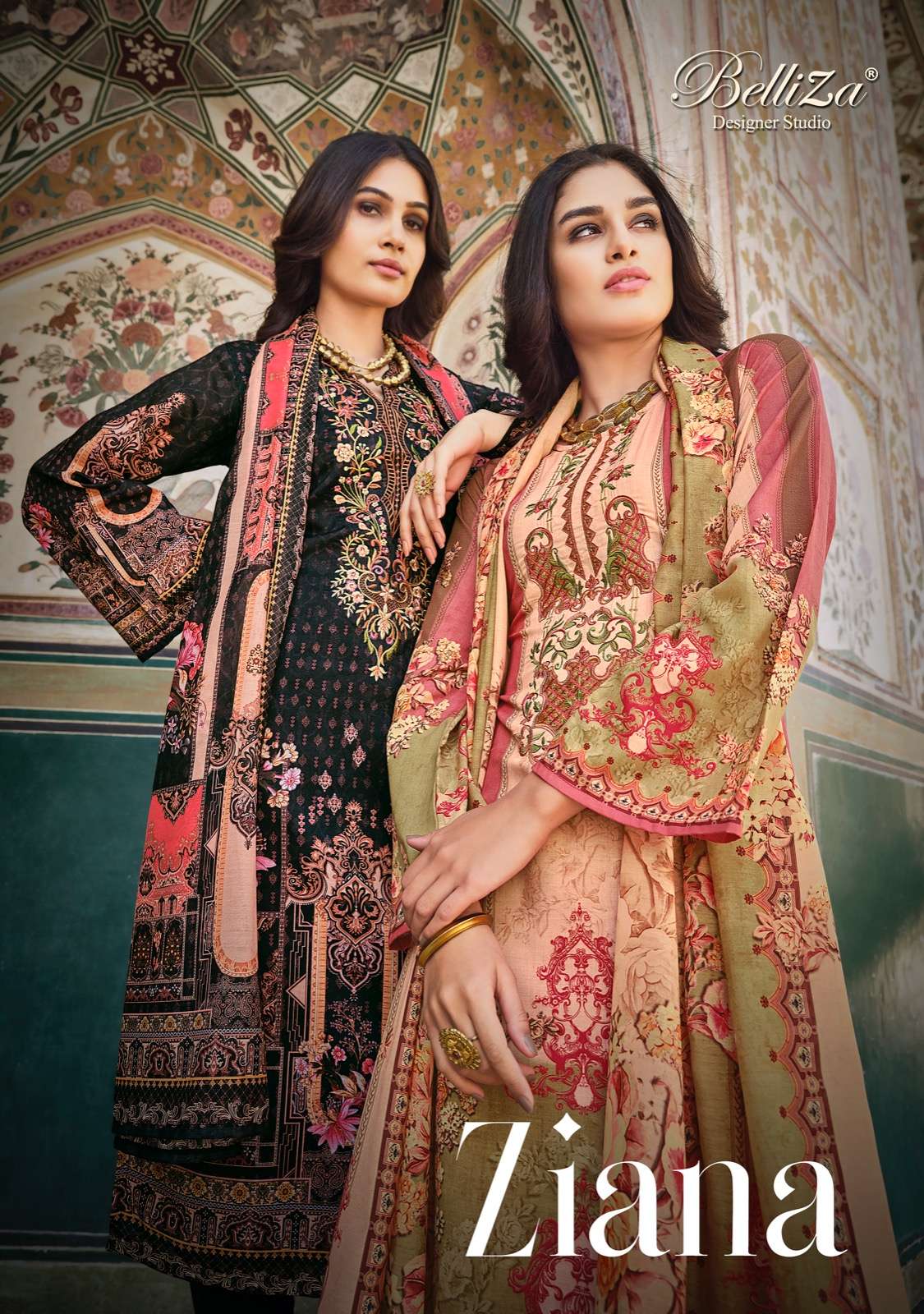 ZIANA BY BELLIZA 761-001 TO 761-008 PURE COTTON PRINT EMBROIDERY DRESSES