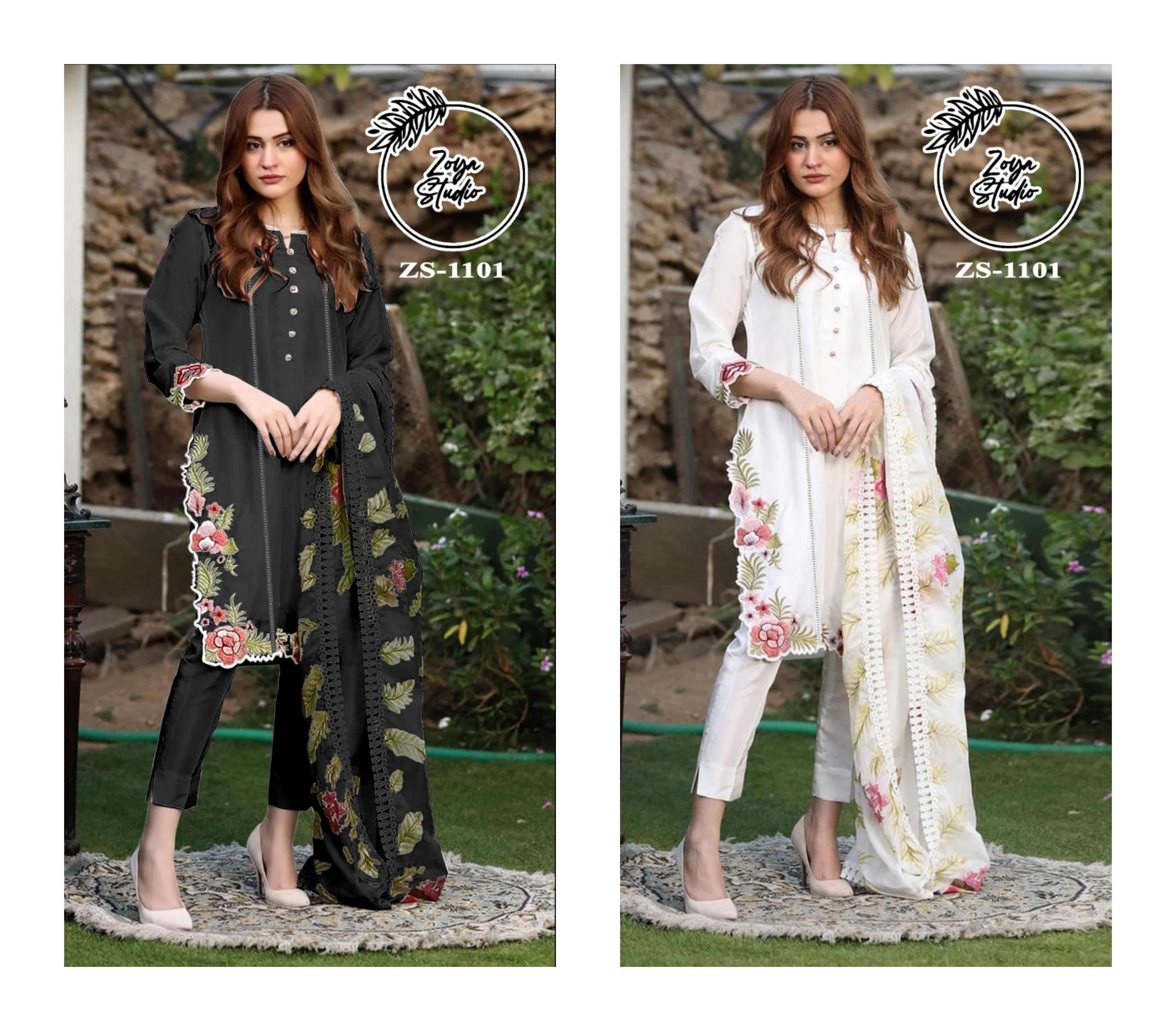 ZS-1101 COLOURS BY ZOYA STUDIO PURE GEORGETTE EMBROIDERY STITCHED PAKISTANI SUITS