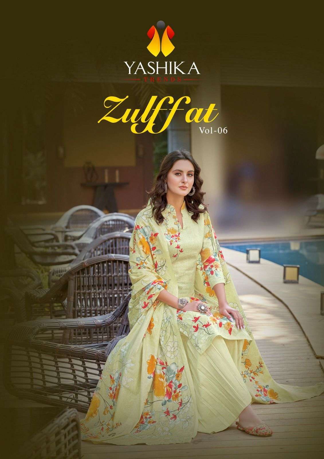 ZULFFAT VOL-6 BY YASHIKA TRENDZ 6001 TO 6010 SERIES LAWN PRINT DRESSES