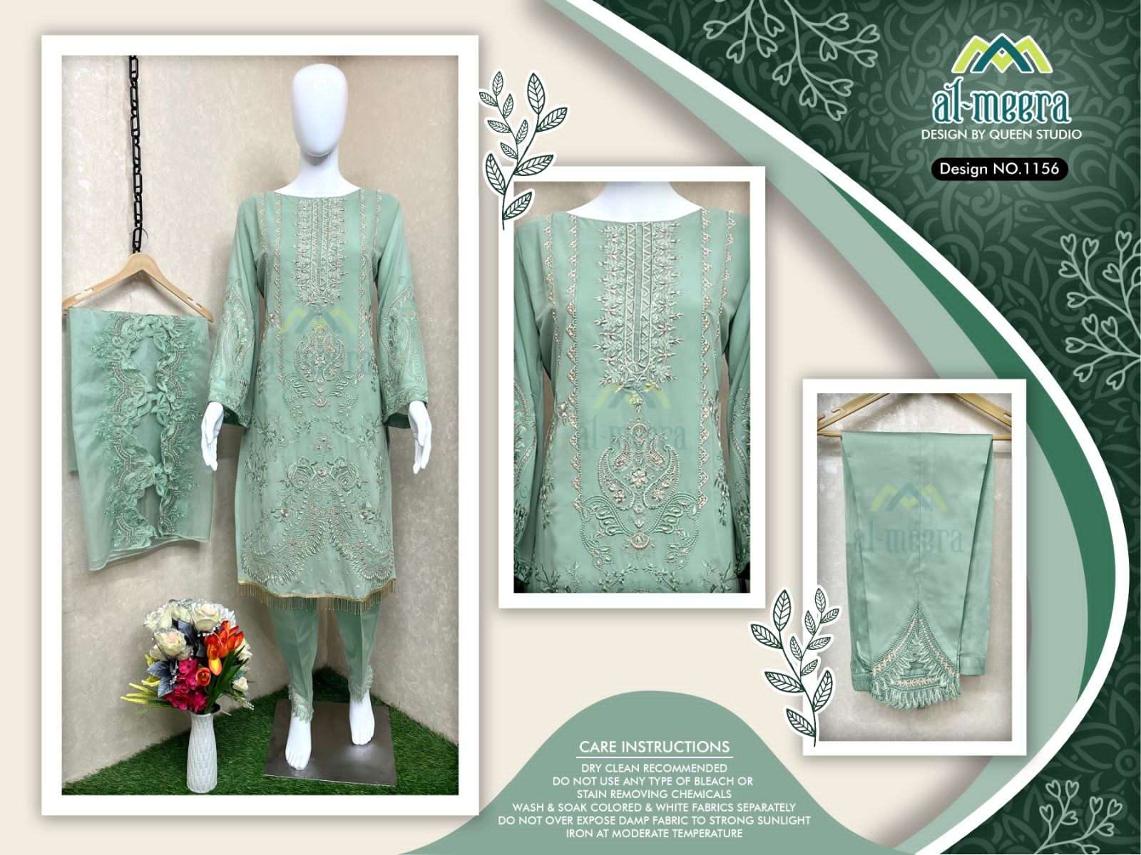 AL-MEERA 1156 COLOURS BY AL-MEERA FAUX GEORGETTE EMBRODIERY STITCHED DRESSES