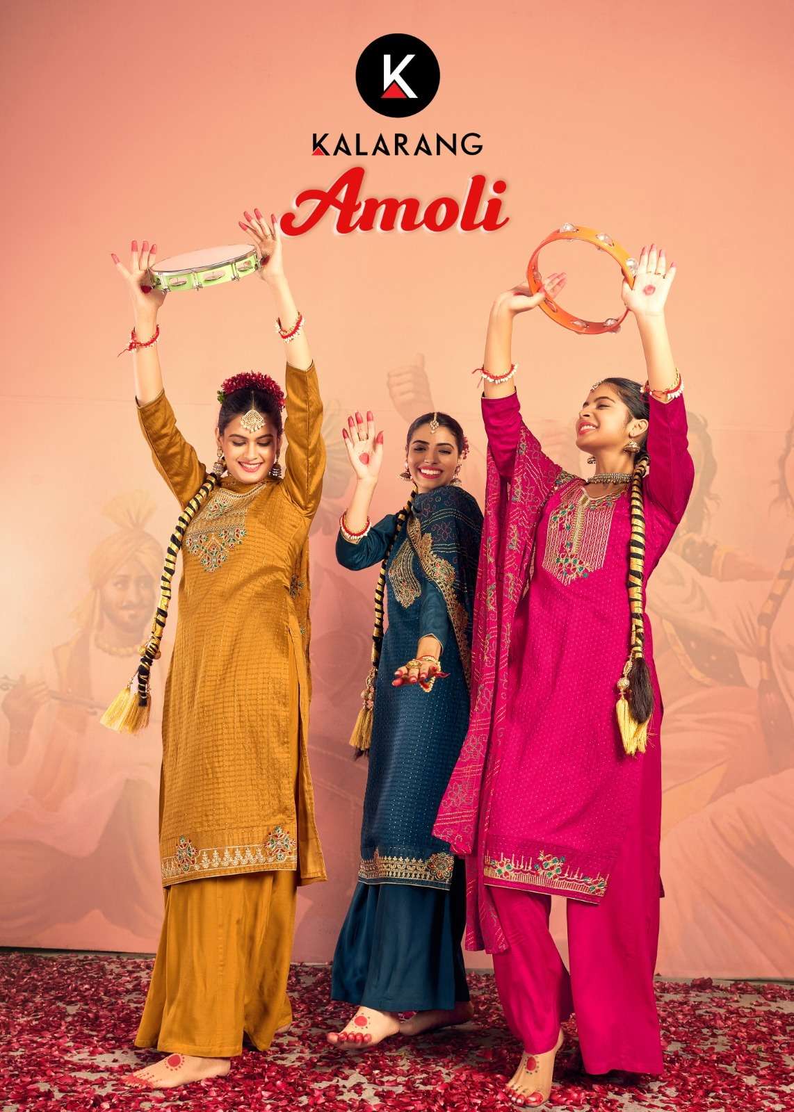 AMOLI BY KALARANG 10531 TO 10536 SERIES MUSLIN JACQUARD WORK DRESSES