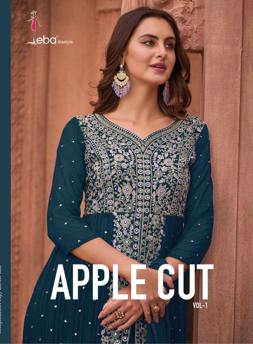 APPLE CUT BY EBA LIFESTLE 1561 TO 1564 SERIES GEORGETTE EMBROIDERY STITCHED DRESSES