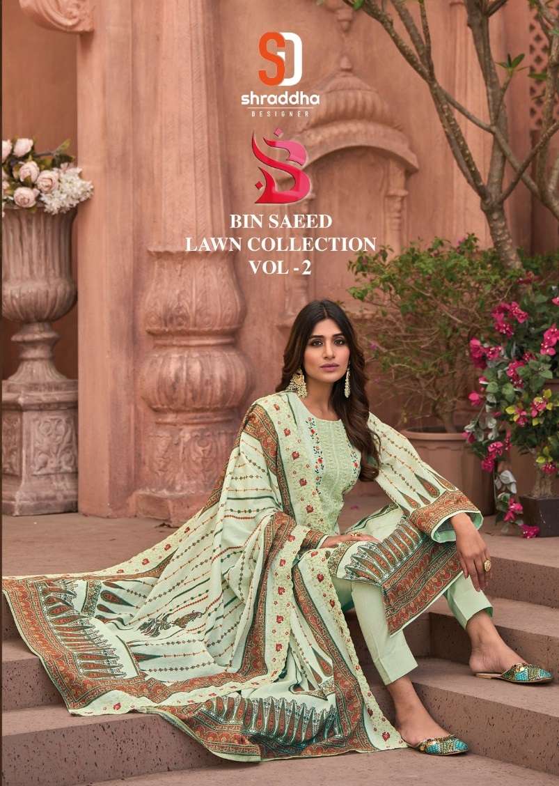 BIN SAEED VOL-2 BY SHRADDHA DESIGNER 20001 TO 20004 SERIES LAWN COTTON PAKISTANI DRESSES