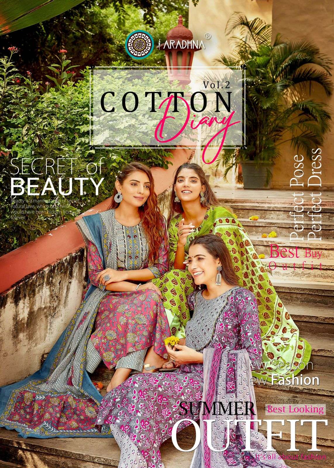 COTTON DIARY VOL-2 BY ARADHANA 2001 TO 2012 SERIES COTTON EMBROIDERY STITCHED DRESSES