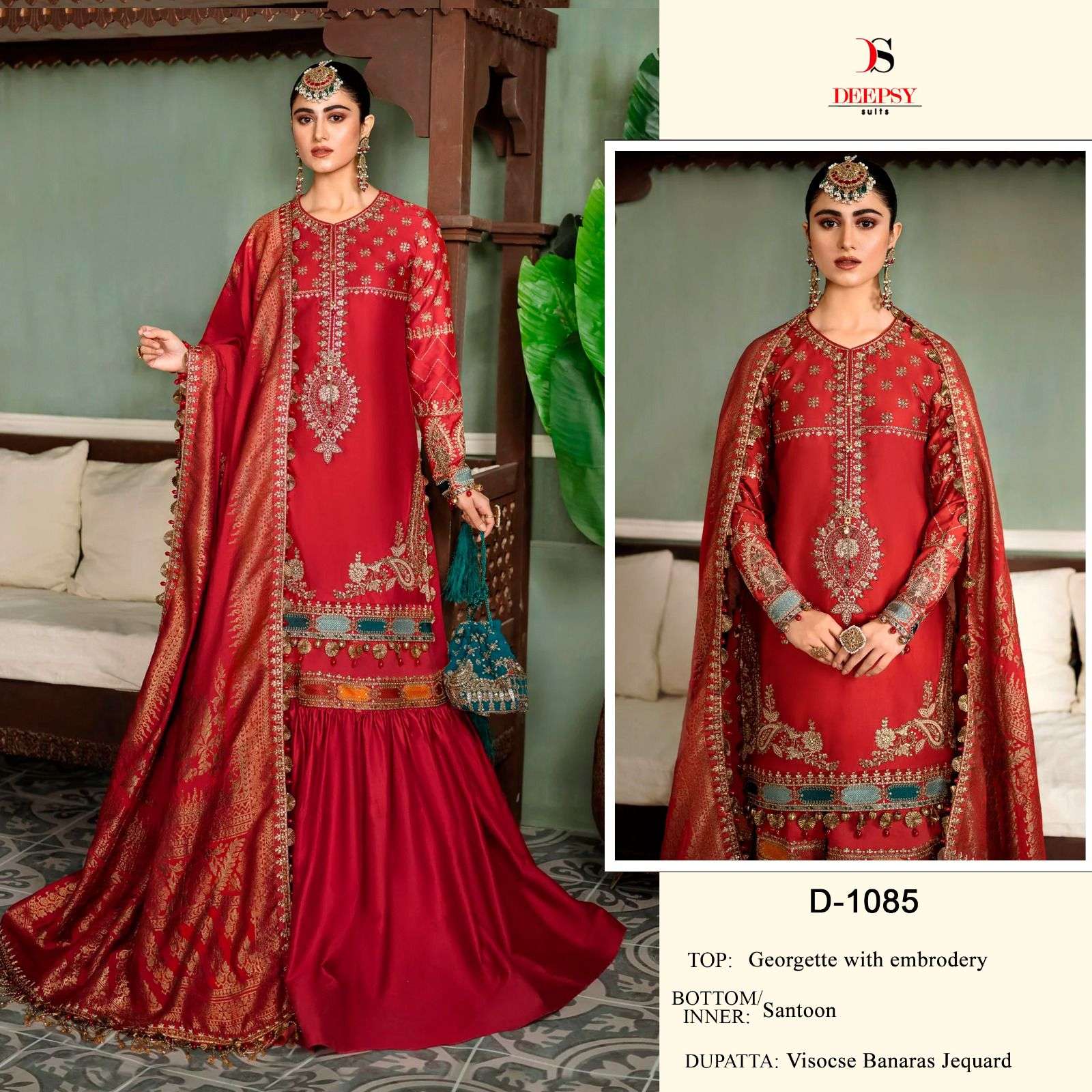 D-1085 HIT DESIGN BY DEEPSY SUITS GEORGETTE EMBROIDERY PAKISTANI DRESS