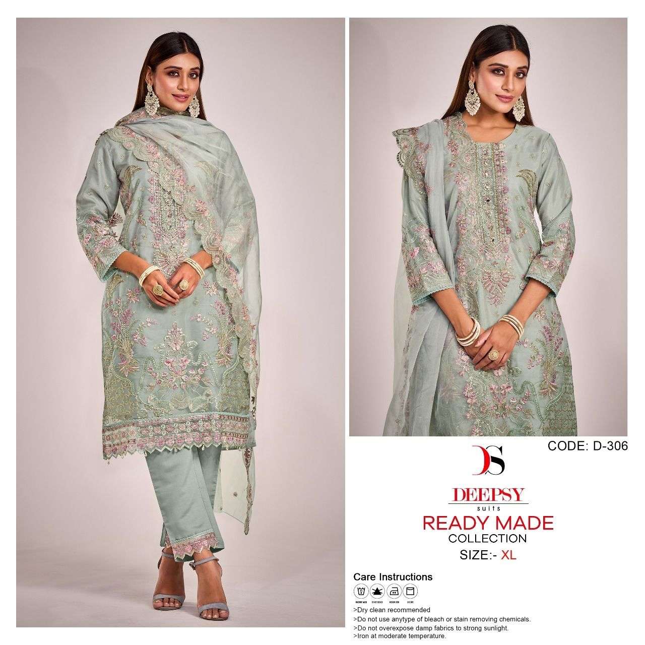 D-306 HIT DESIGN BY DEEPSY SUITS ORGANZA EMBROIDERY STITCHED PAKISTANI DRESS