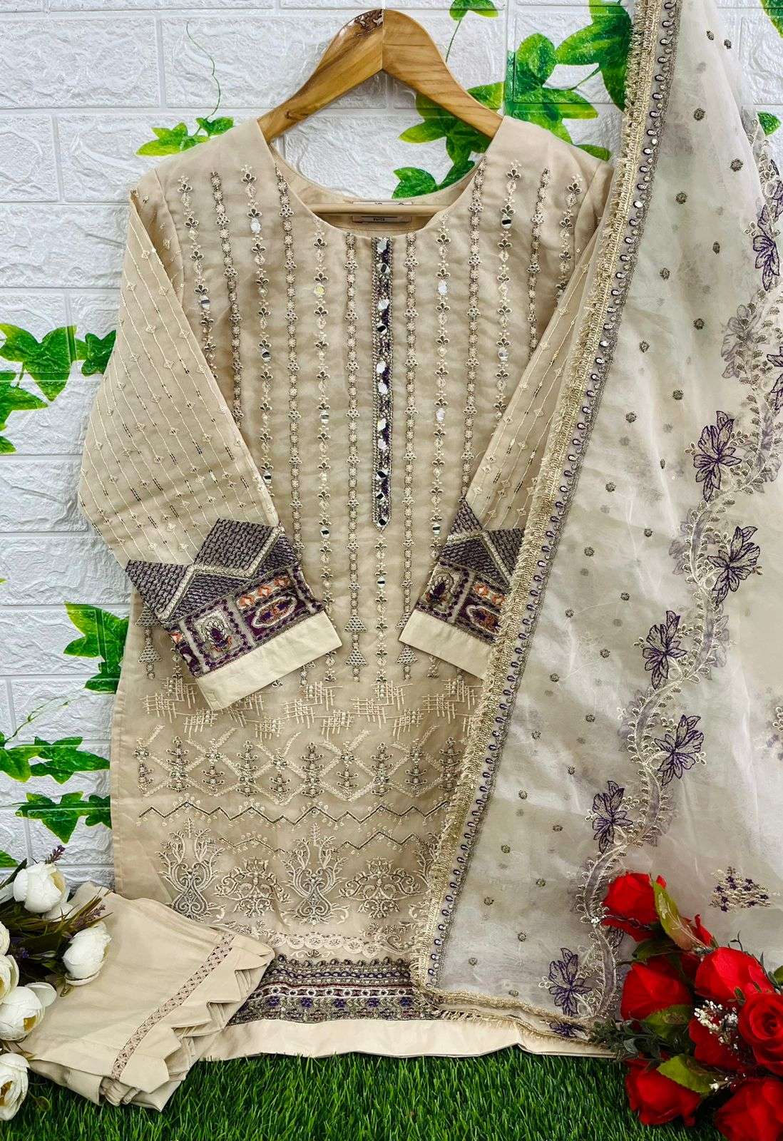 D-329 COLOURS BY DEEPSY SUITS 329-A TO 329-D SERIES PURE ORGANZA EMBROIDERY STITCHED DRESSES