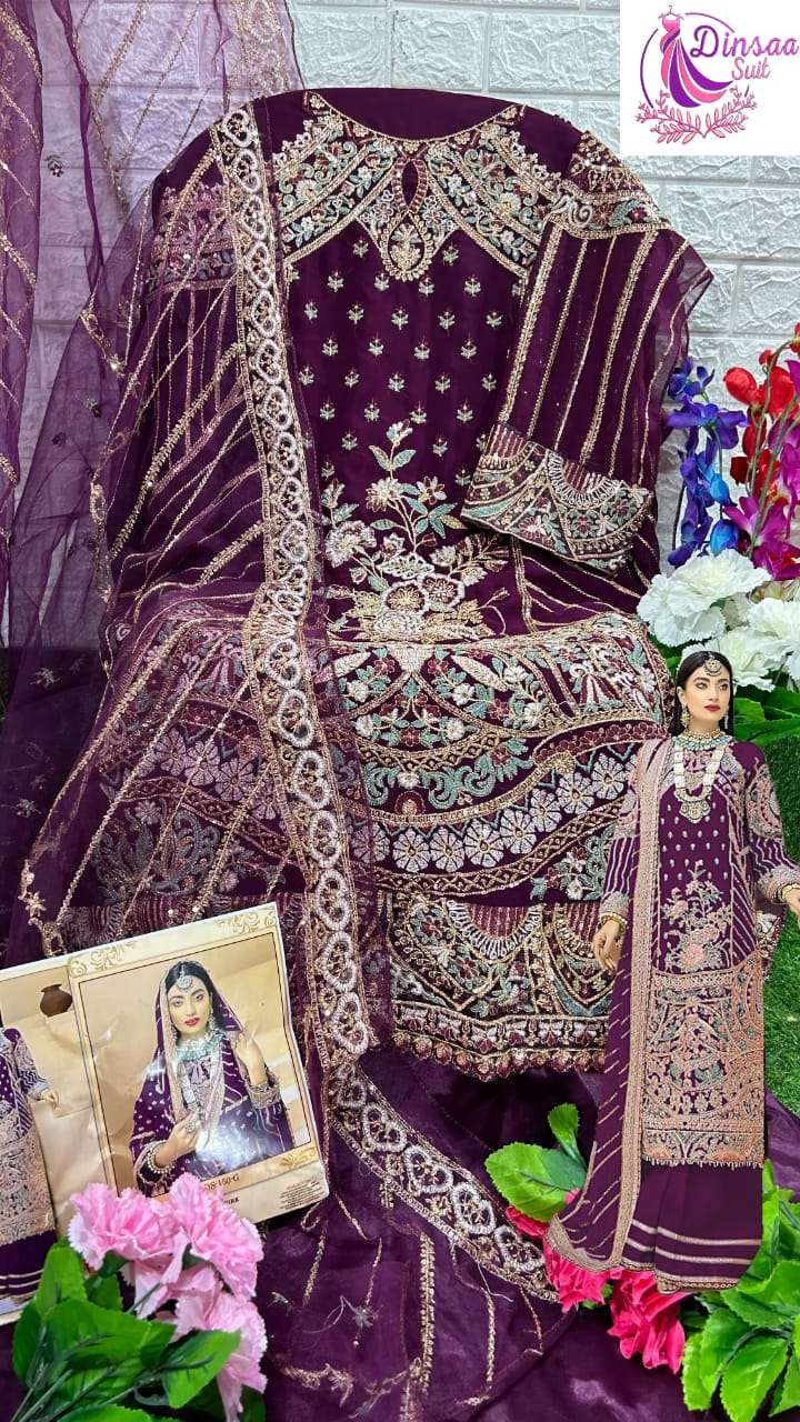 DS-150 COLOURS BY DINSAA SUIT 150-E TO 150-H SERIES FAUX GEORGETTE WORK PAKISTANI DRESSES