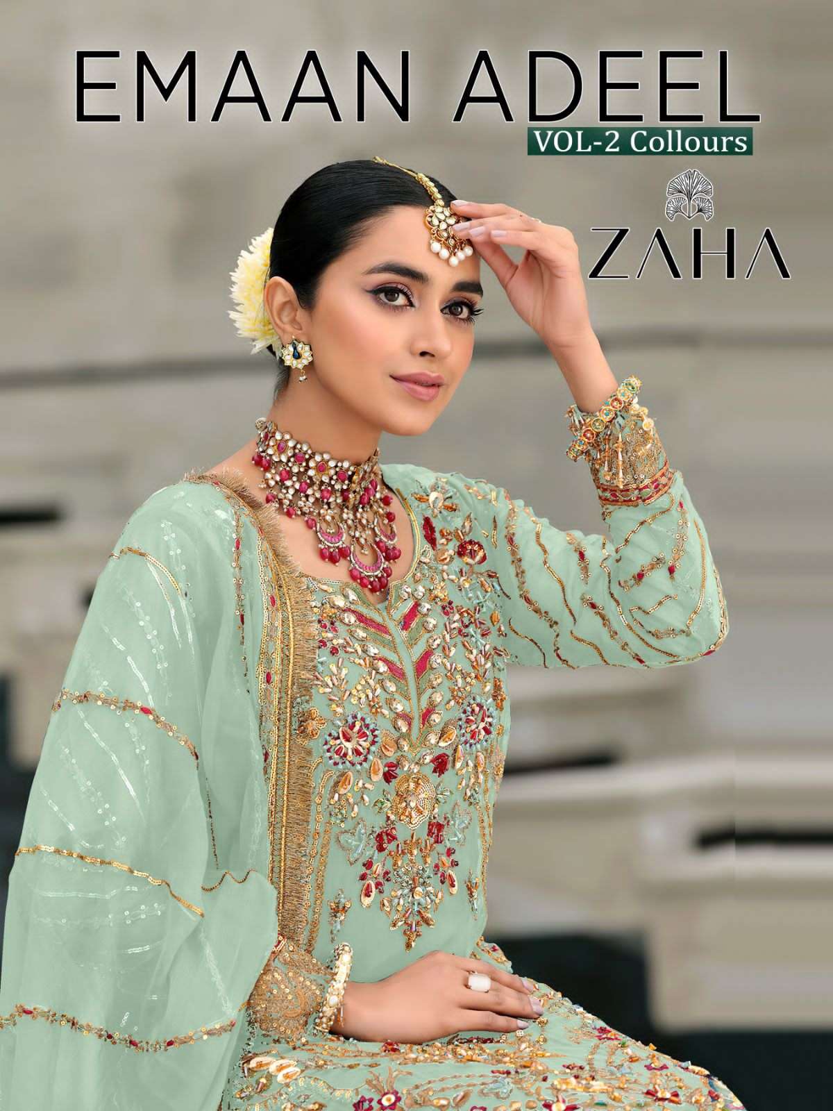 EMAAN ADEEL VOL-2 BY ZAHA 10031-F 10031-I SERIES GEORGETTE EMBROIDERY PAKISTANI DRESSES