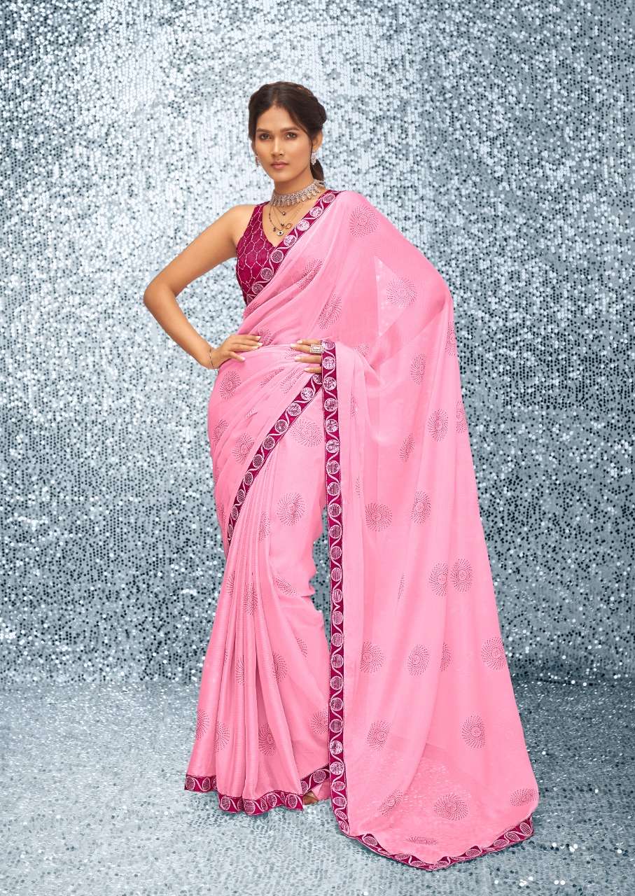 EMILY BY STAVAN SATIN CHIFFON WITH FANCY WORK SAREES