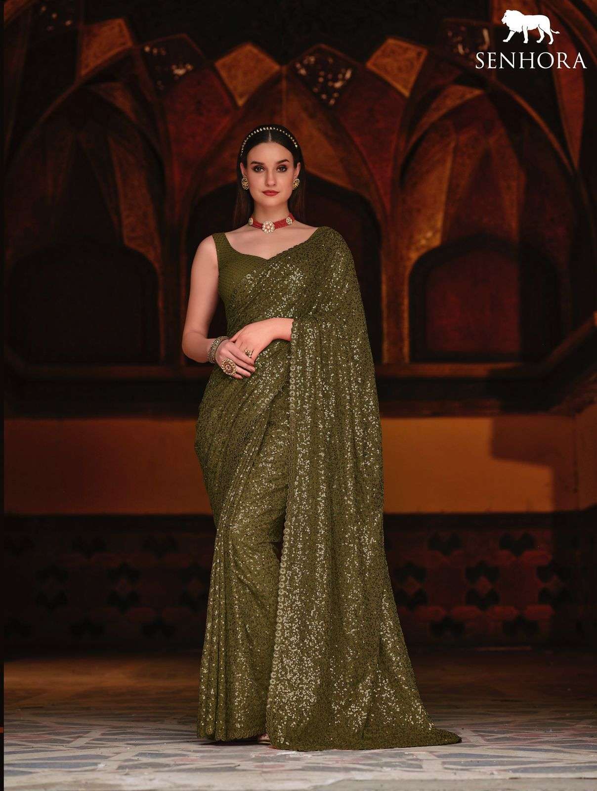 EMRALD VOL-34 BY SENHORA GEORGETTE SEQUENCE WORK SAREES