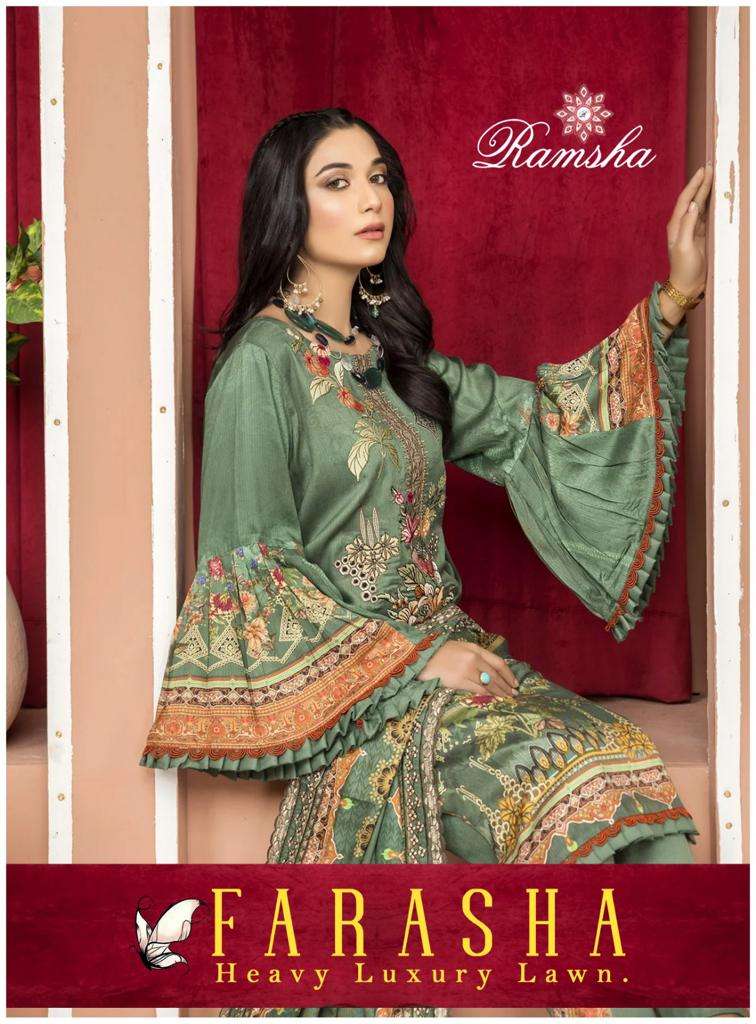 FARASHA BY RAMSHA 101 TO 106 SERIES COTTON EMBROIDERY PAKISTANI DRESSES