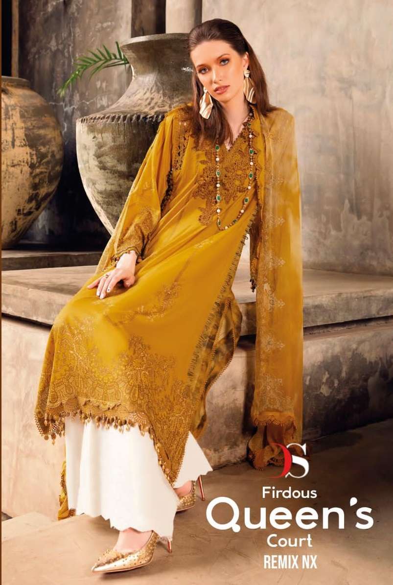 FIRDOUS QUEENS COURT REMIX NX BY DEEPSY SUITS PURE COTTON EMBROIDERY PAKISTANI DRESSES