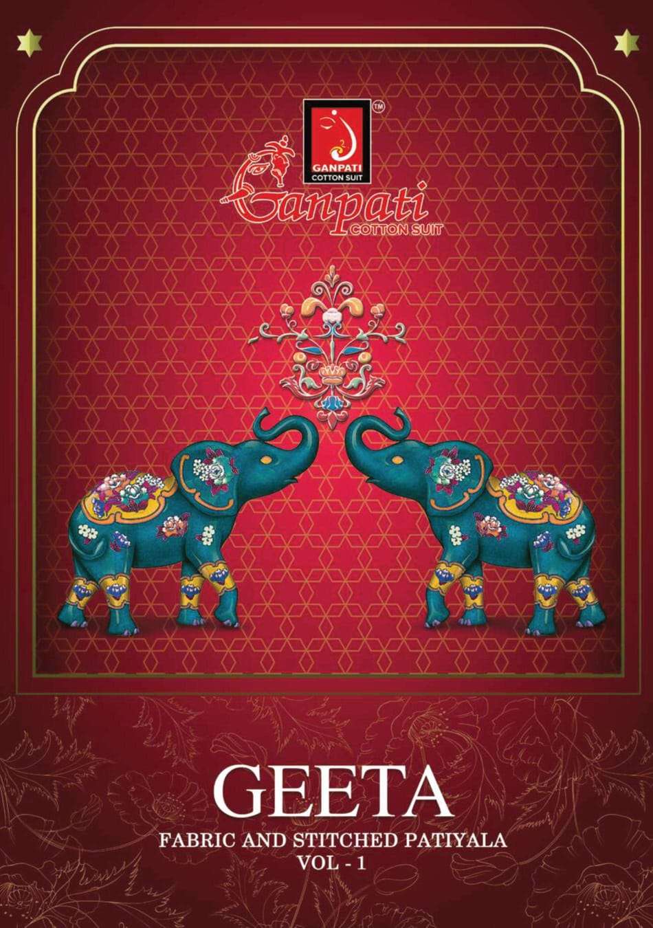 GANPATI GEETA VOL-1 BY AQSAWHOLESALE 108 TO 122 SERIES COTTON PRINT PATIYALA DRESSES