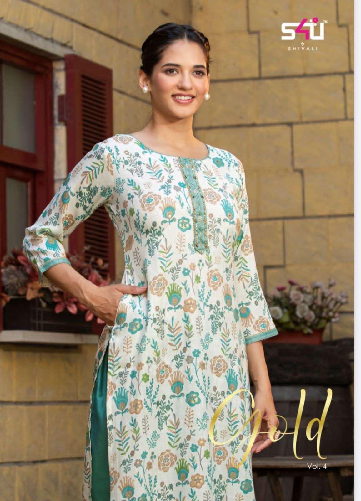 GOLD VOL-4 BY S4U 01 TO 07 SERIES MODAL RAYON PRINT WORK KURTIS