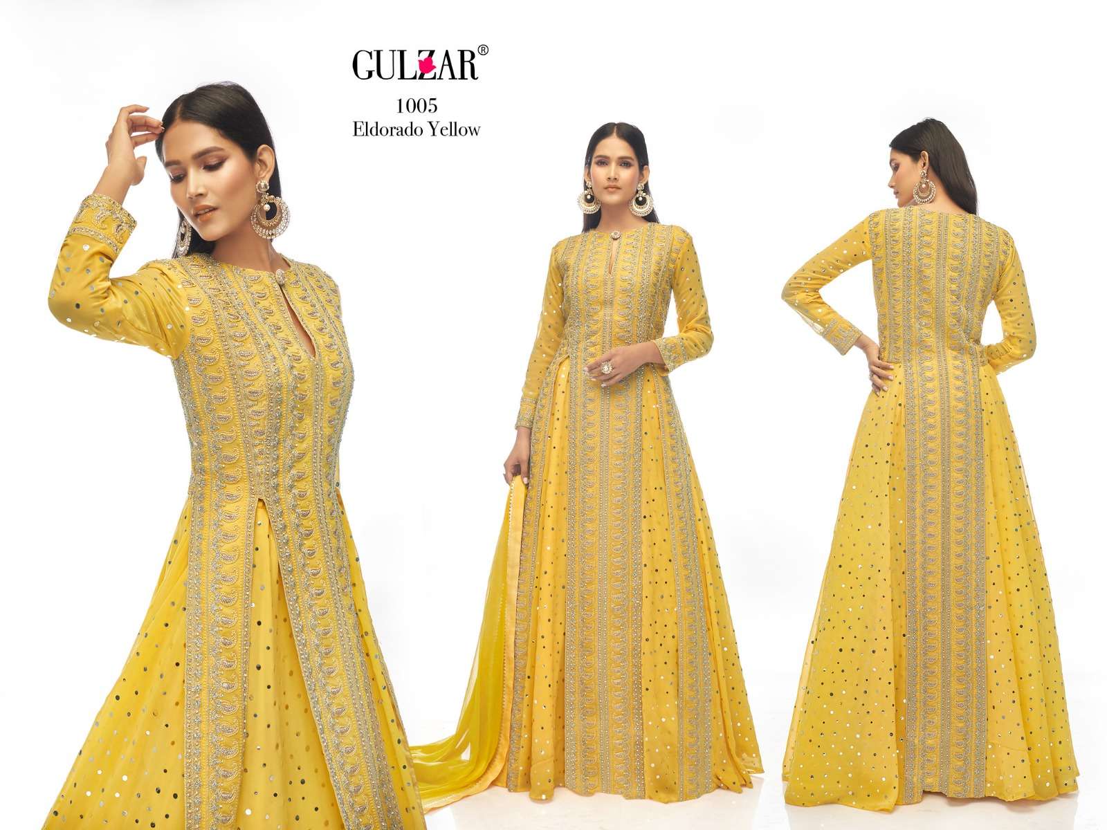 GULZAR HIT DESIGNS BY GULZAR 1004 TO 1006 SERIES GEORGETTE HEAVY WORK DRESSES