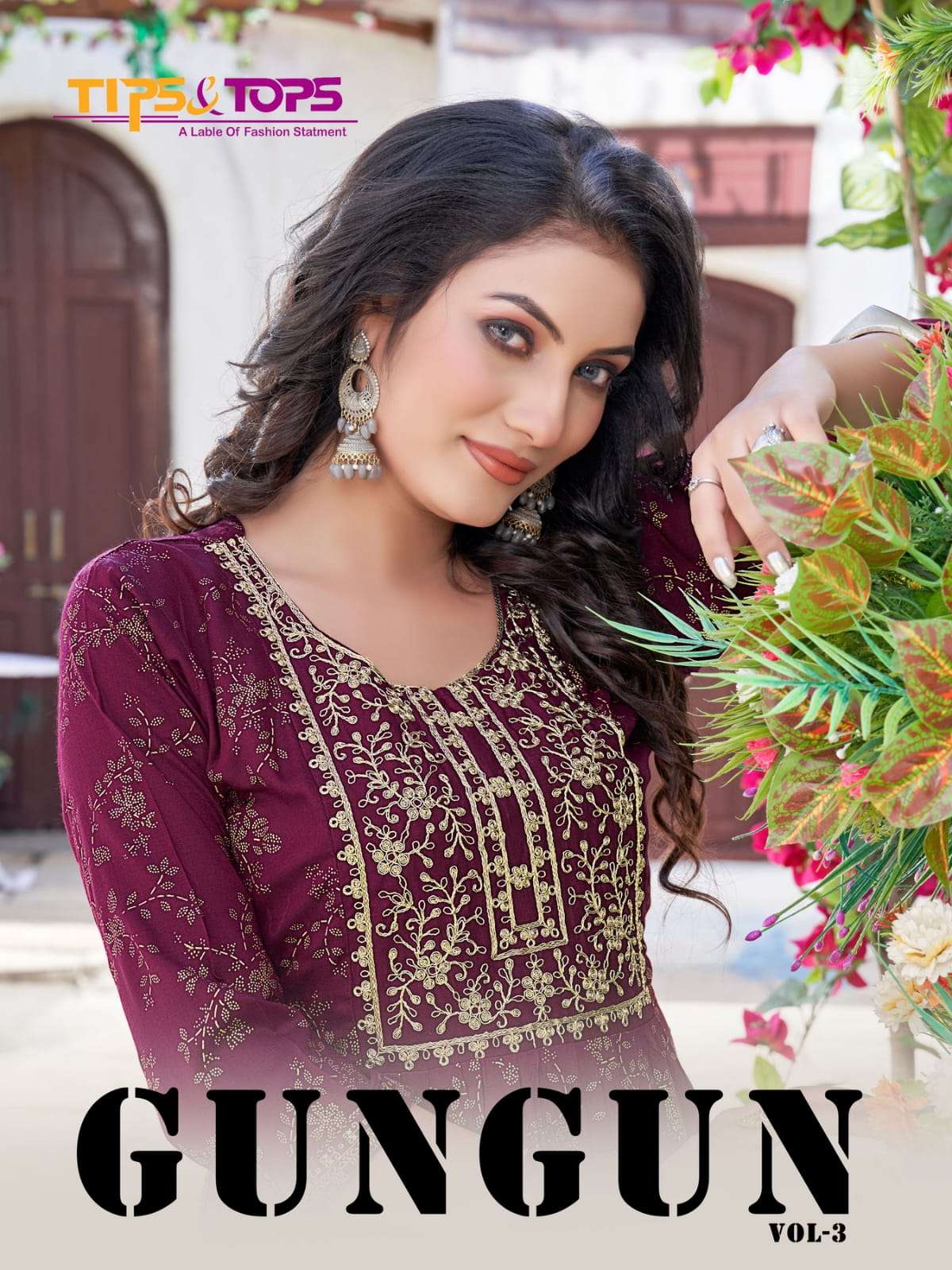 GUNGUN VOL-3 BY TIPS & TOPS 301 TO 306 SERIES RAYON HEAVY EMBROIDERY STITCHED DRESSES