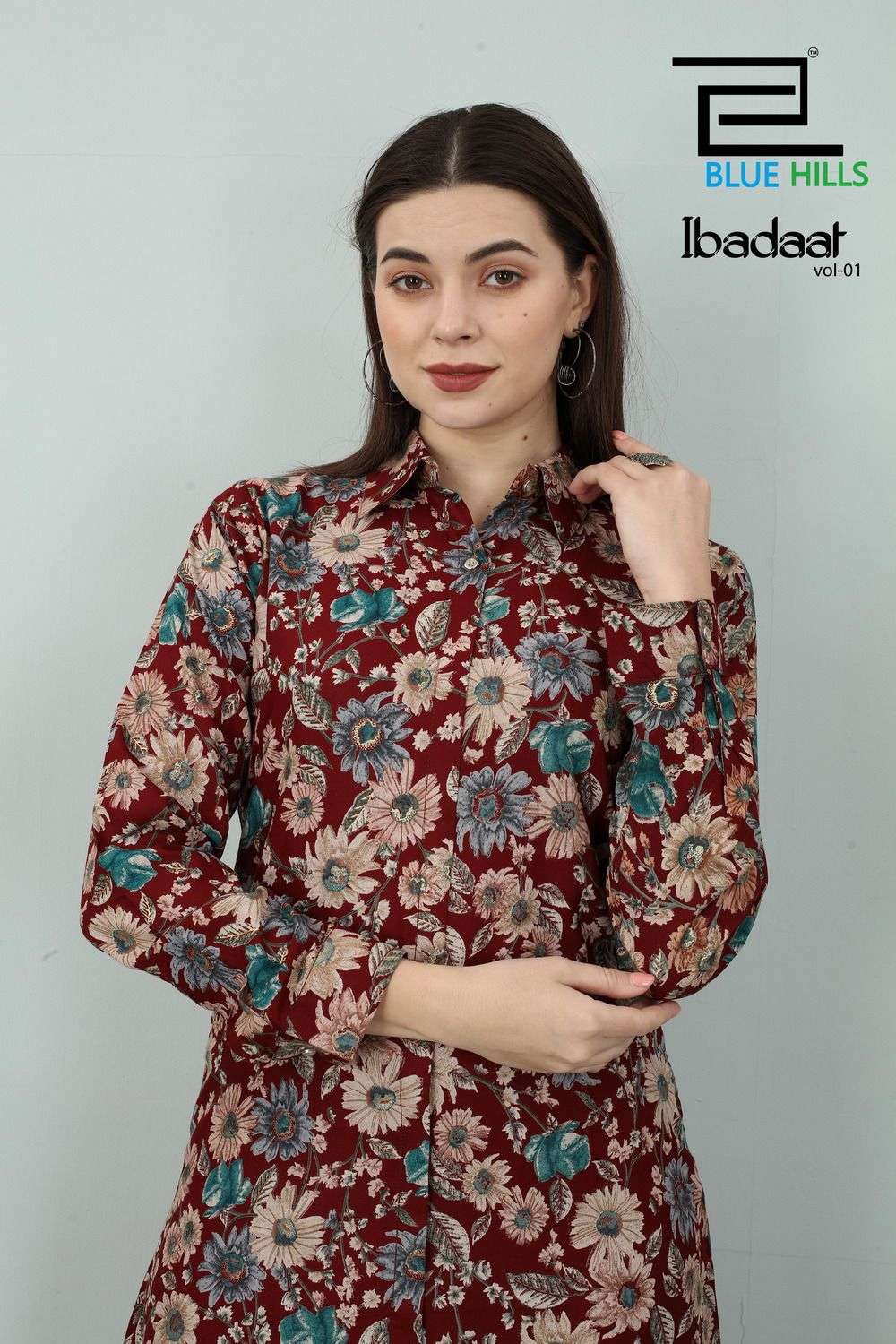 IBADAAT BY BLUE HILLS 101-A TO 101-D SERIES PRREMIUM RAYON PRINT TUNICS