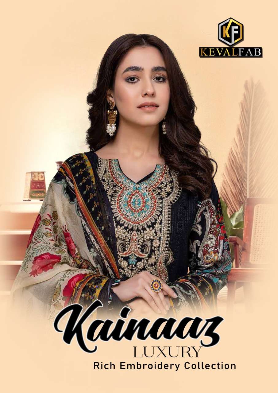 KAINAAZ BY KEVAL FAB 1001 TO 1006 SERIES HEAVY COTTON EMBROIDERY PAKISTANI DRESSES