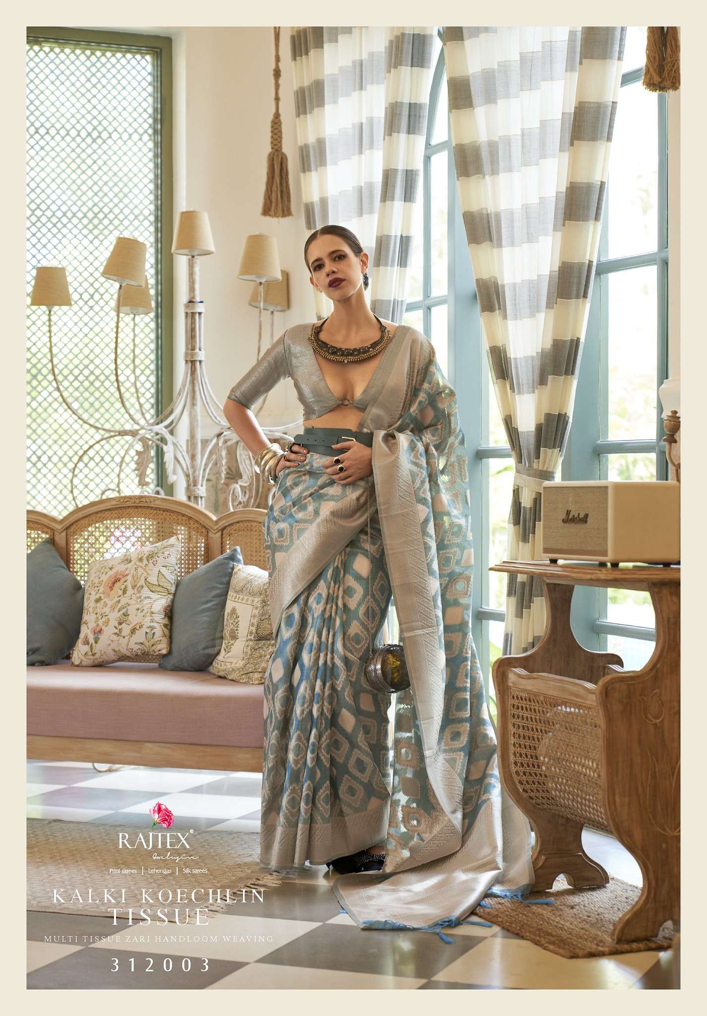 KALKI KOECHLIN TISSUE BY RAJTEX 312001 TO 312006 SERIES ZARI WORK SILK SAREES