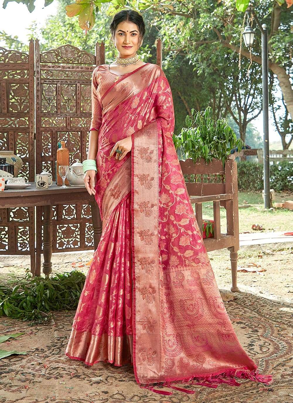 KASHISH BY BUNAWAT 1001 TO 1006 SERIES ORGAZNA DESIGNER WORK SAREES