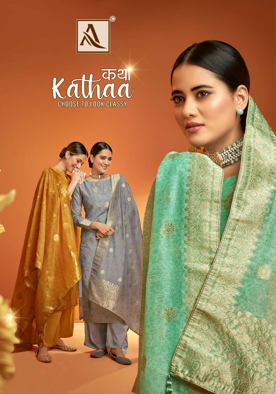 KATHAA BY ALOK SUIT 1189-001 TO 1189-006 SERIES PREMIUM JACQUARD WORK DRESSES