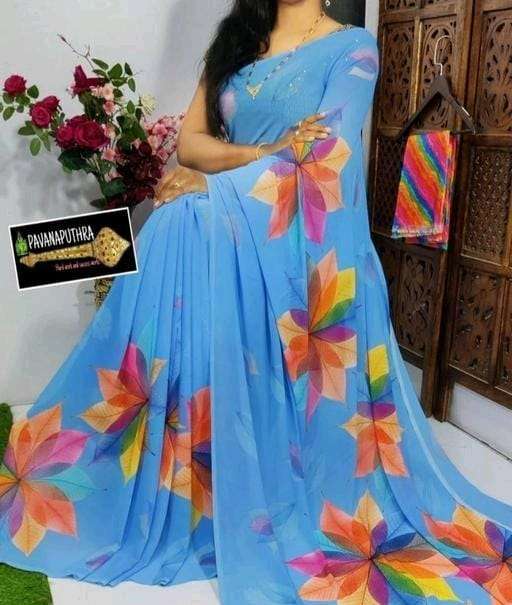 KHUSHI VOL-1 BY AQSAWHOLESALE SOFT GEORGETTE PRINT SUMMER WEAR SAREES