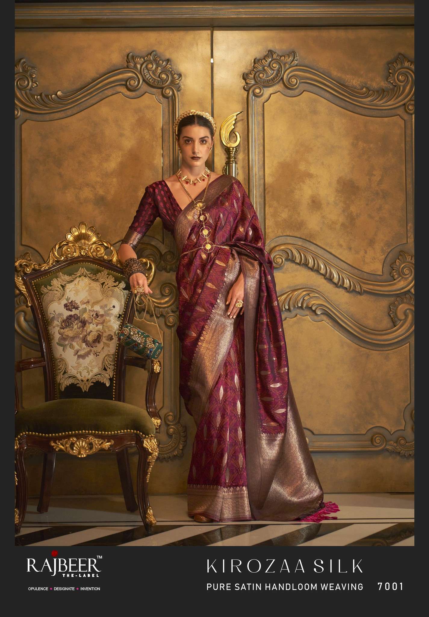 KIROZAA SILK BY RAJBEER 7001 TO 7010 SERIES PURE SATIN SILK SAREES